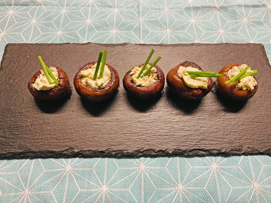 Champignons mit Frischkäse