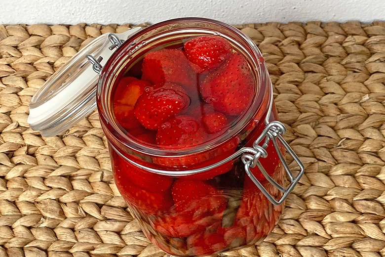 Erdbeeren in Rum