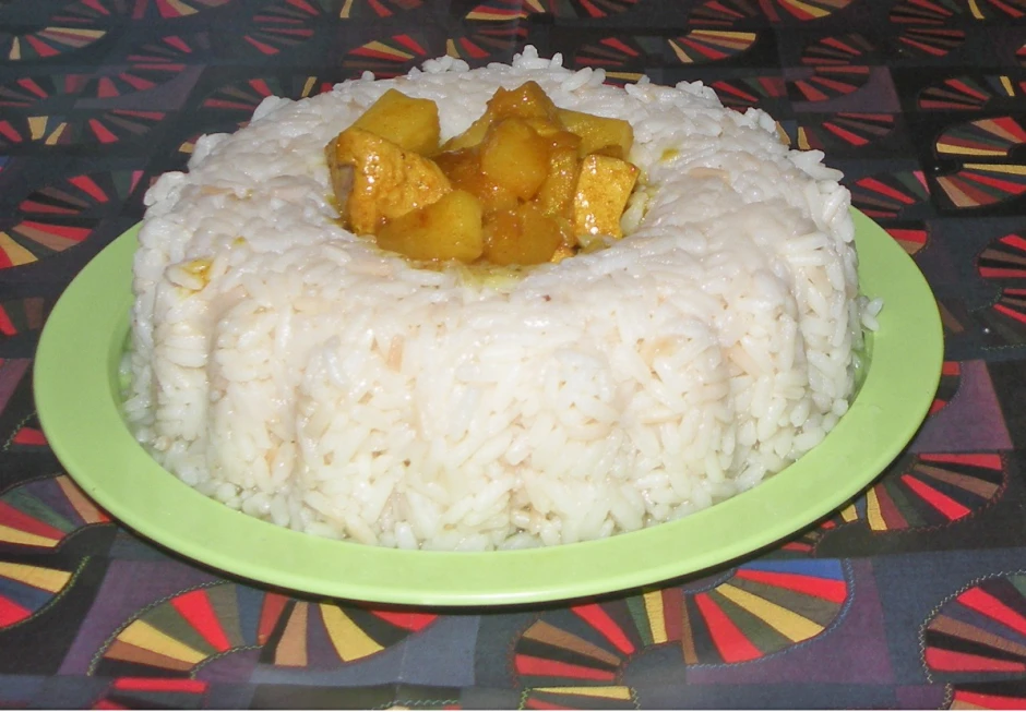 Hühnercurry im Reisring