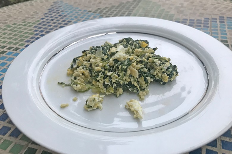 Rührtopfen mit Spinat