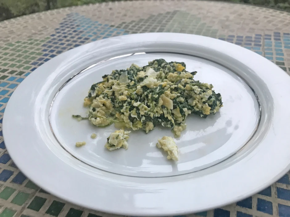 Rührtopfen mit Spinat