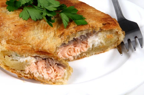 Lachs in Blätterteig