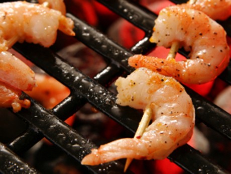 Marinierte Shrimps-Spieße