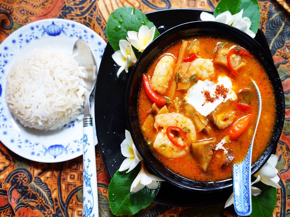 Scharfe Garnelensuppe Szechuan Art
