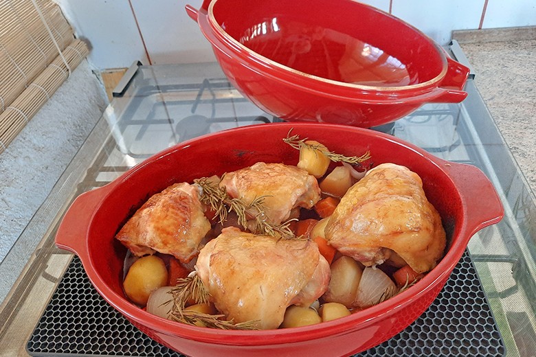 Hähnchen-Oberkeulen aus dem Backofen