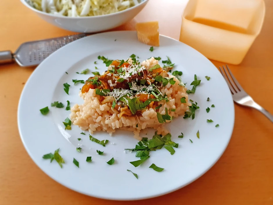 Risotto mit K&uuml;rbis und Steinpilze