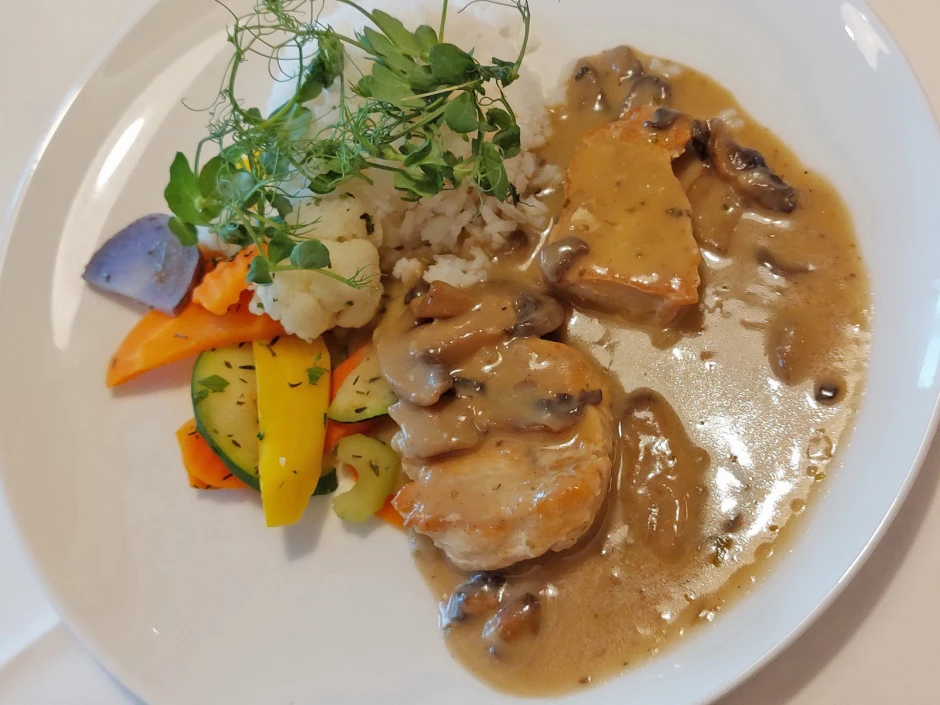 Putenmedaillons mit Champignons
