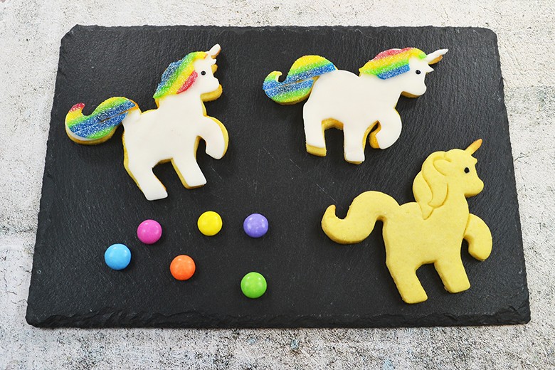 Einhornkekse aus Vanilleteig