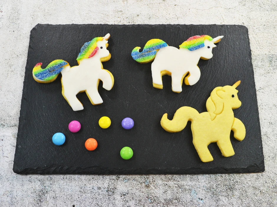 Einhornkekse aus Vanilleteig