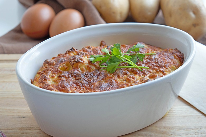Kartoffel-Würstel-Gratin