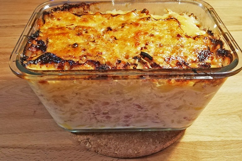 Sauerkrautauflauf mit Erdäpfel