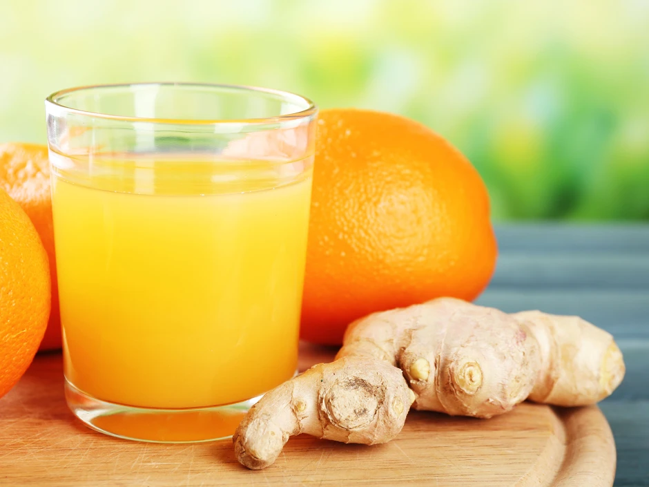 Ingwer-Shot mit Orangensaft