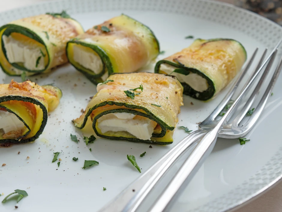 Halloumi im Bacon - Zucchini - Mantel