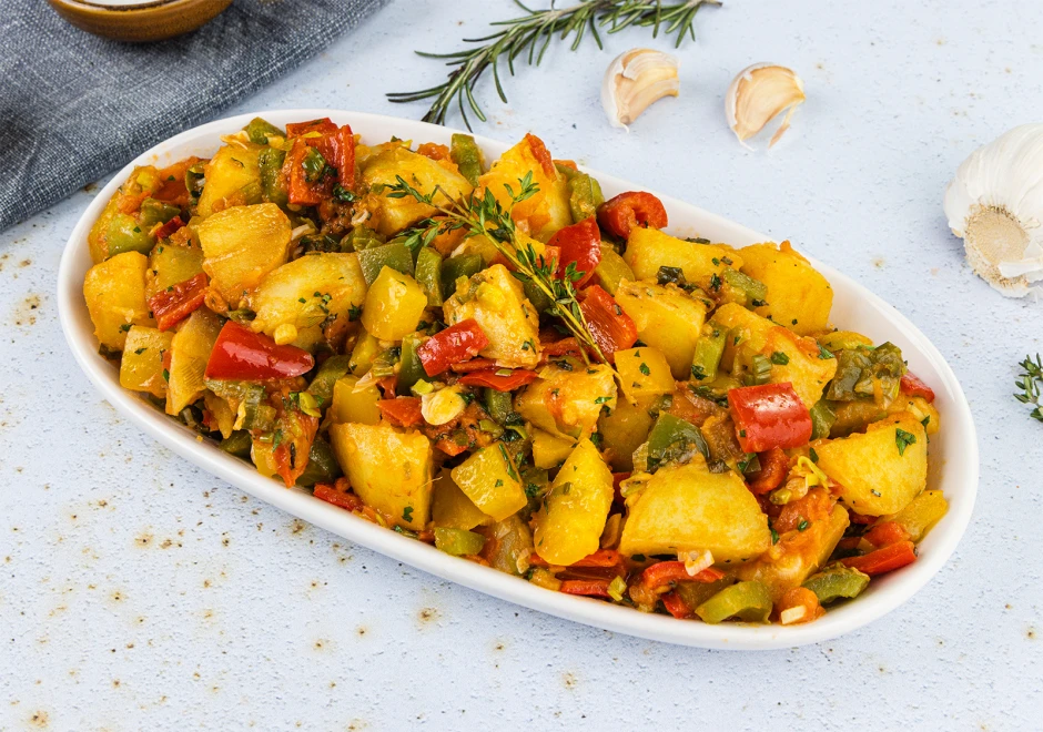 Gem&uuml;se-Kartoffel-Pfanne