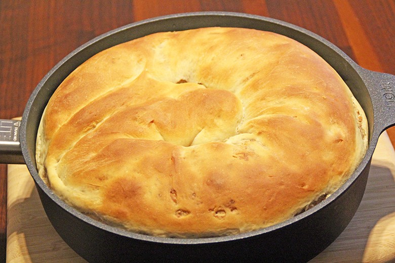 Nussstrudel aus der Pfanne