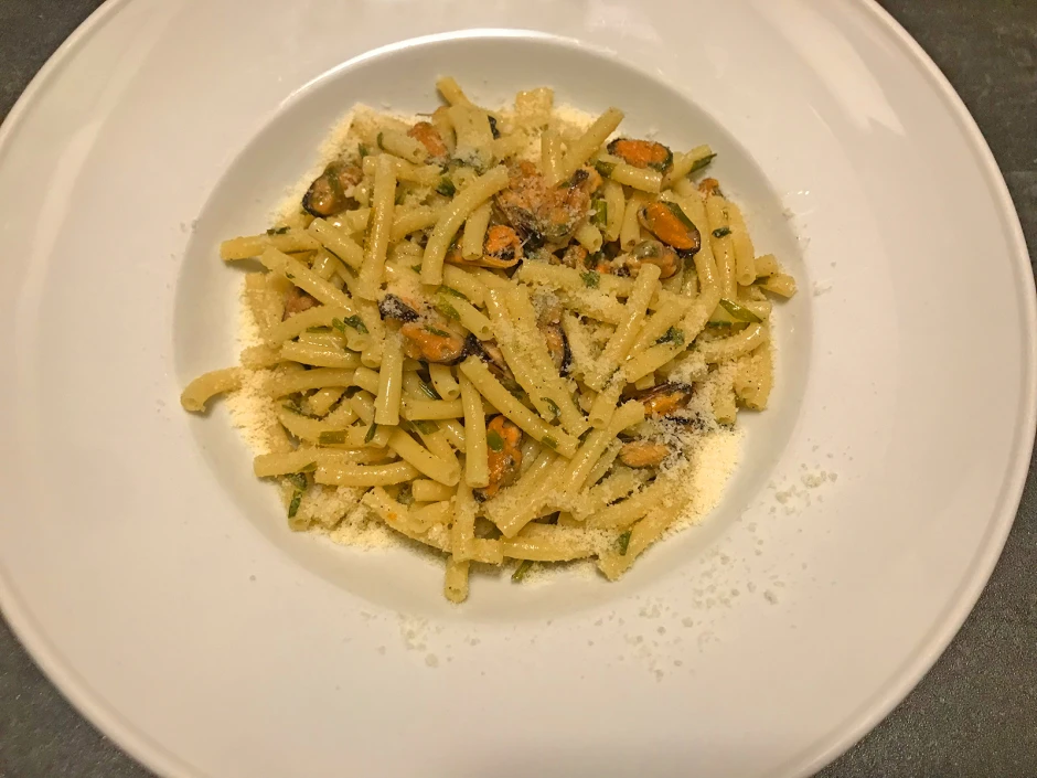 Pasta mit Muscheln und B&auml;rlauch
