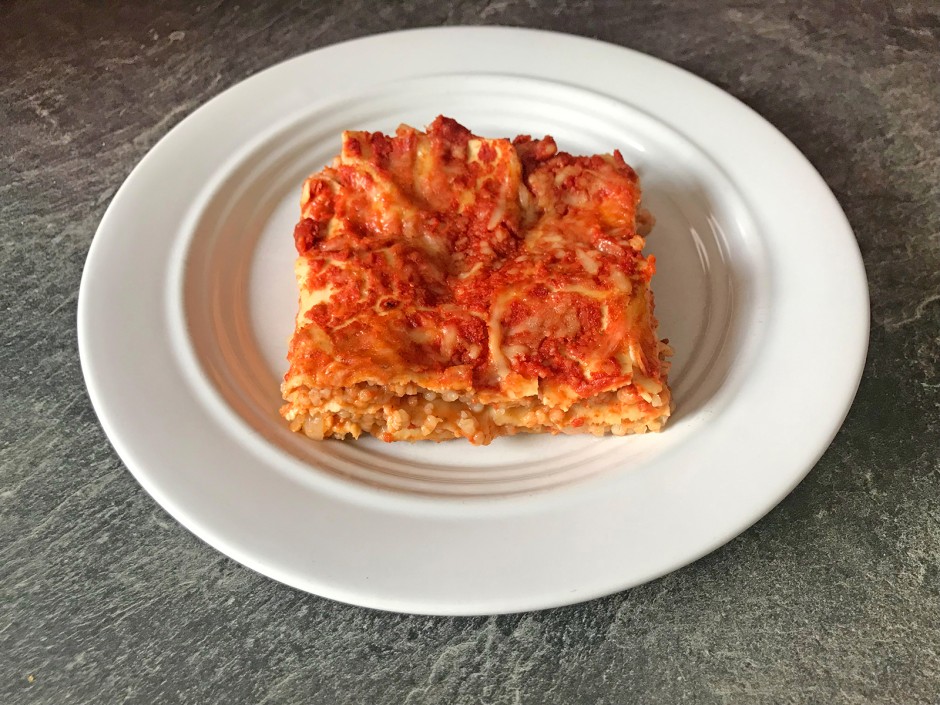 Perlgraupen-Lasagne
