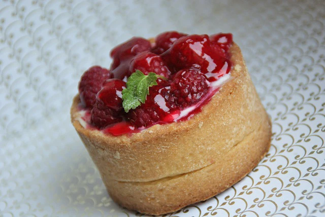 Himbeer-Vanillepudding Kuchen