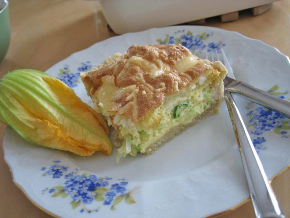 Zucchini Lauch Quiche mit Ziegenkäse
