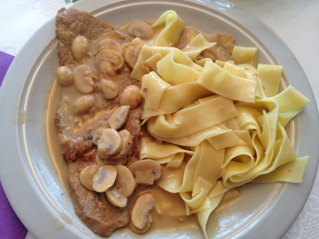 Kalbsschnitzel in Champignonsauce