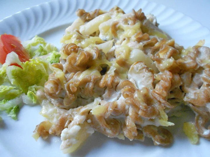 Nudelgratin mit Schwarzwurzeln und Champignons