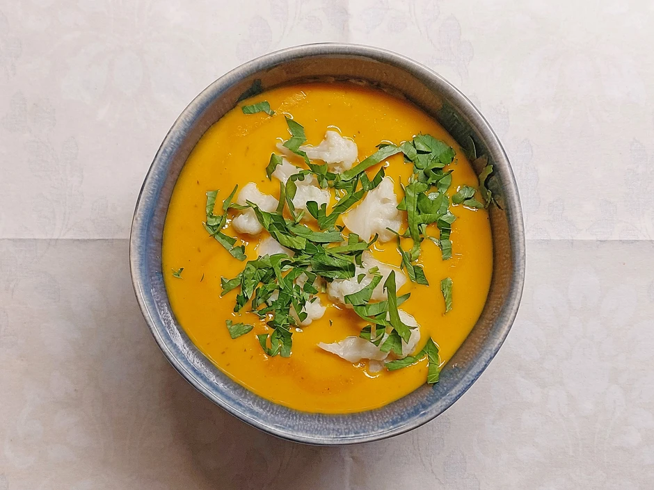 Karfiol-K&uuml;rbiscreme-Suppe