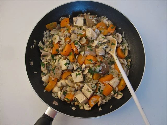 Pilzrisotto mit ger&auml;uchertem Tofu
