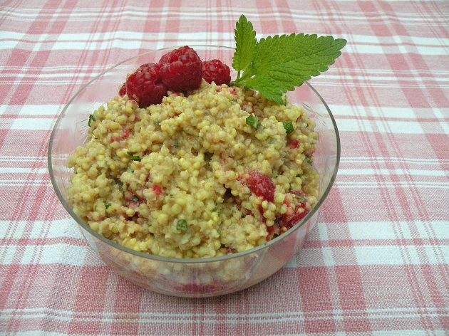 Hirse mit Himbeeren