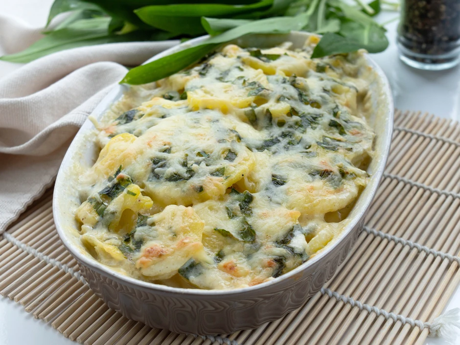 Gem&uuml;se-Gratin mit B&auml;rlauch