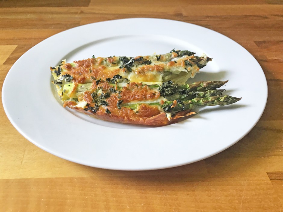 Überbackener Ofenspargel