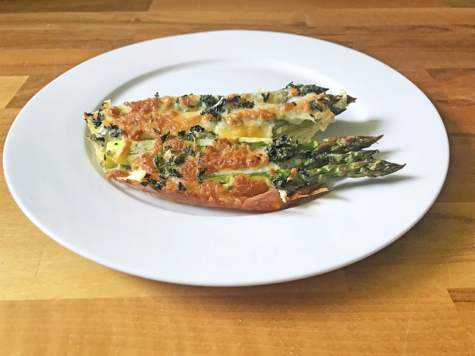 Überbackener Ofenspargel