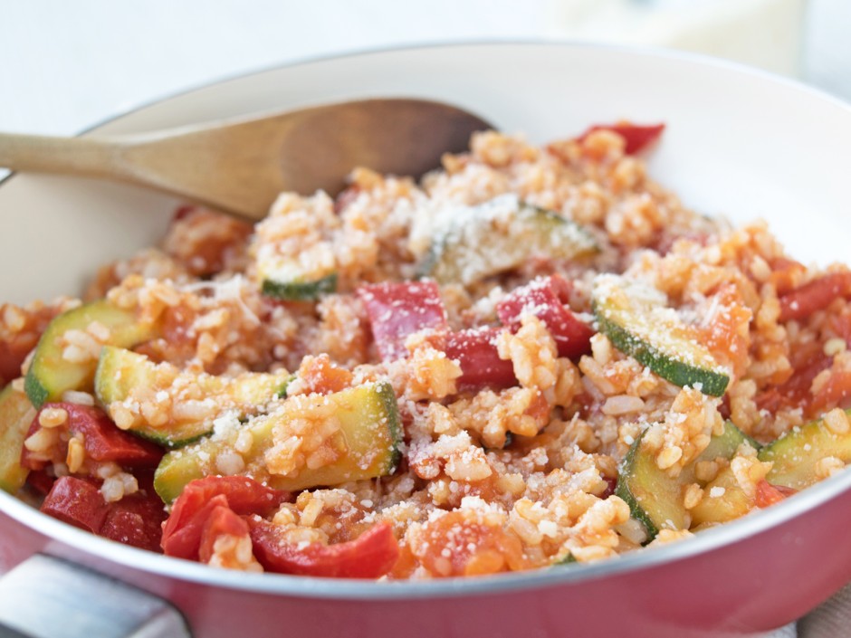 Zucchini Pfanne mit Reis