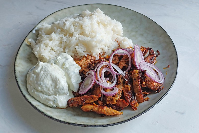 Pfannengyros mit Tsatsiki