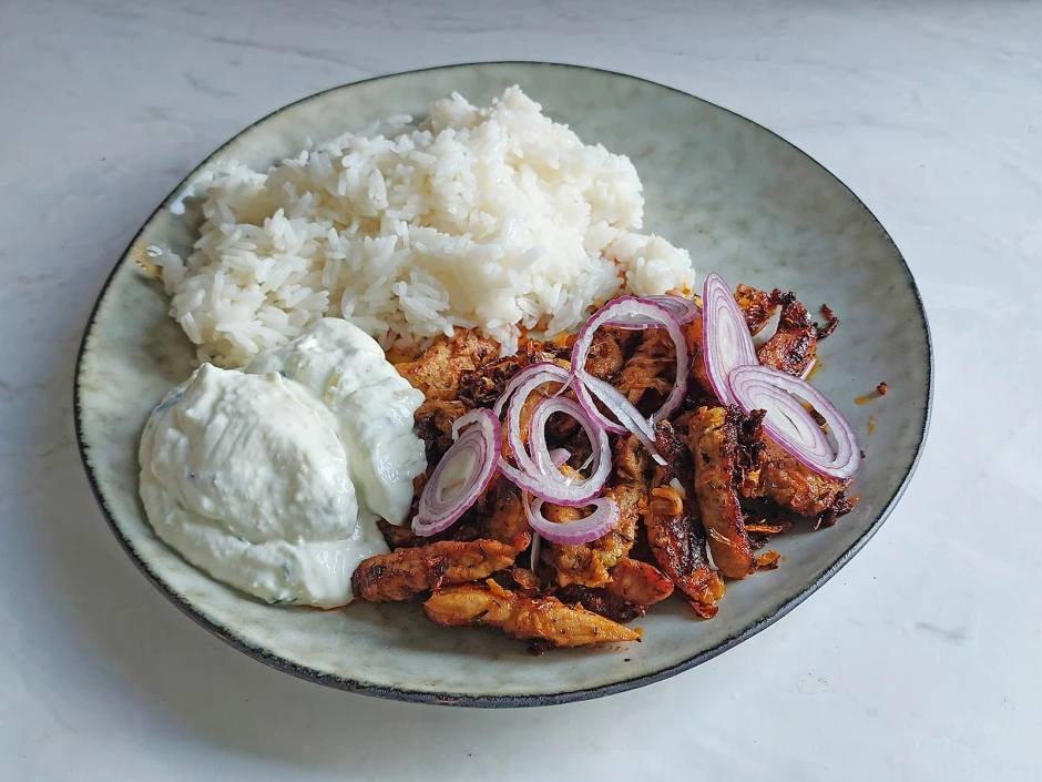 Pfannengyros mit Tsatsiki