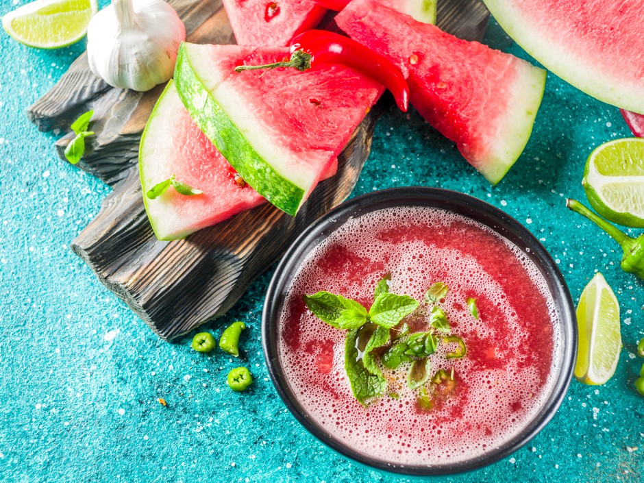 Wassermelonensuppe mit Uhudler