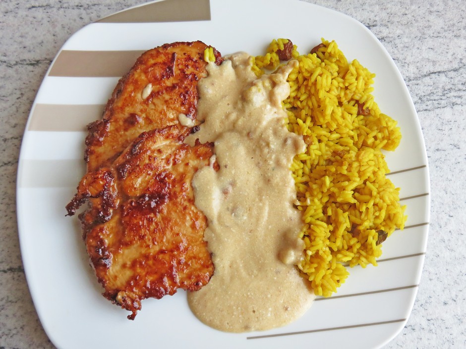 Asia-Hühnchen mir Rosinenreis