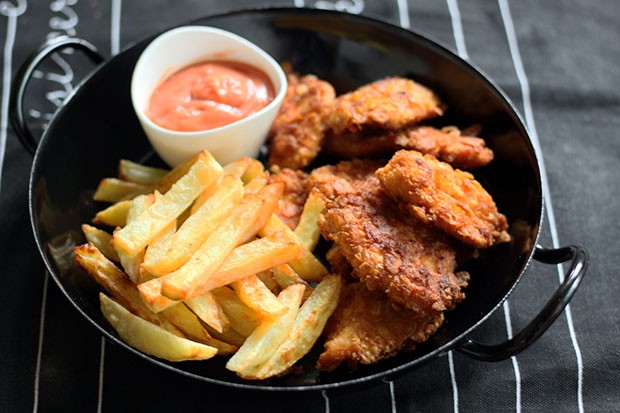Hähnchennuggets in Knusperpanade
