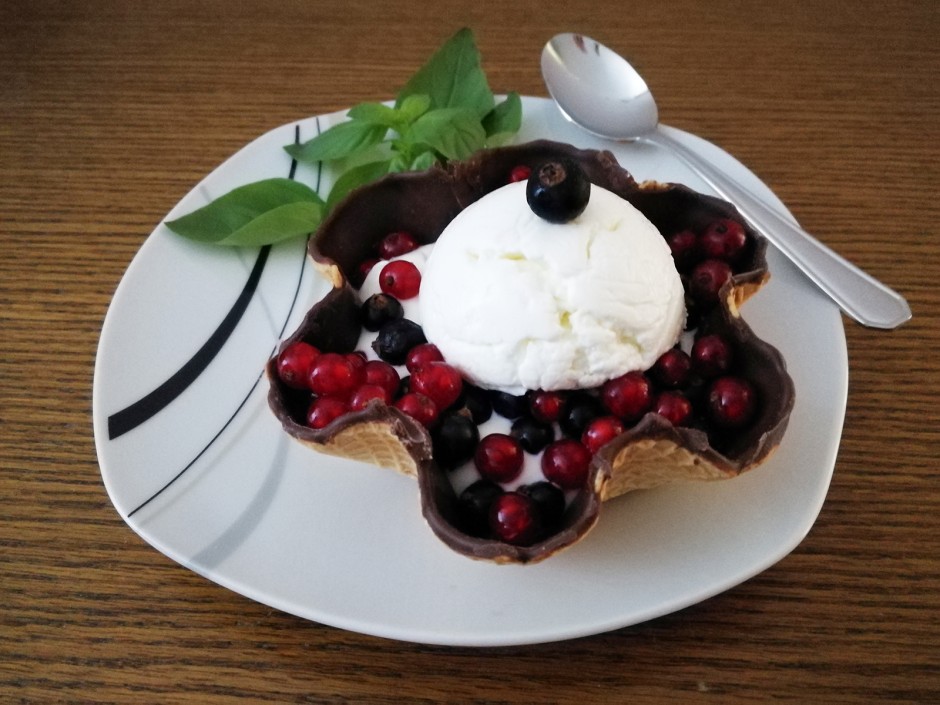 Kokos-Ribiseldessert