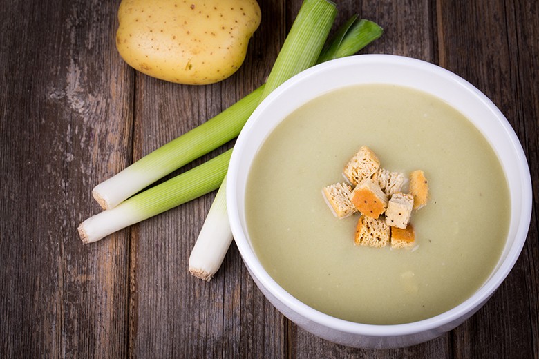 Cremige Porreesuppe mit Erdäpfeln