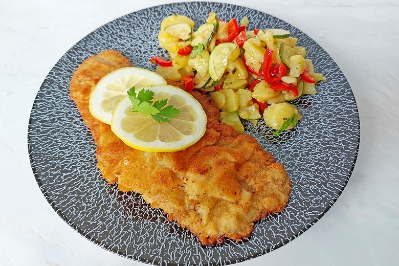 Kalbsschnitzel mit Pankopanade