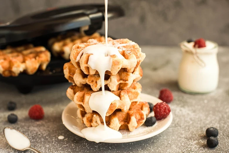 Knusprige Joghurt Waffeln