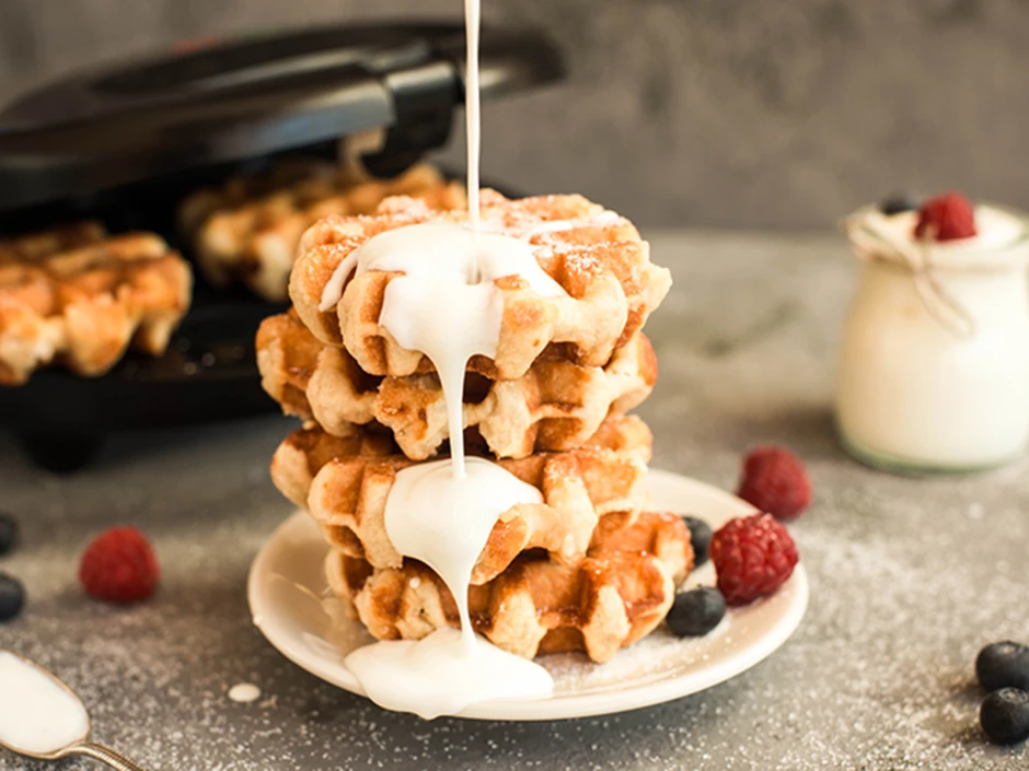 Knusprige Joghurt Waffeln