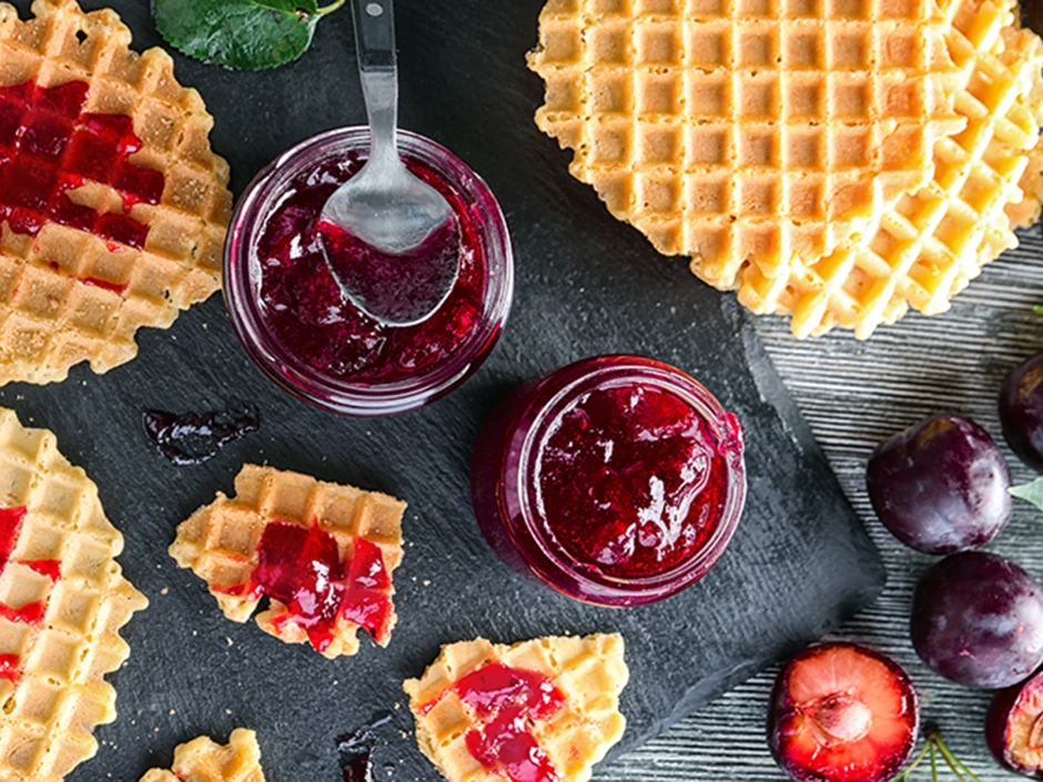 Waffeln mit Zwetschkenmus