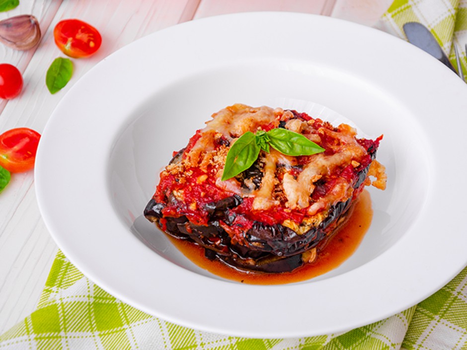 Salami - Auberginen - Lasagne