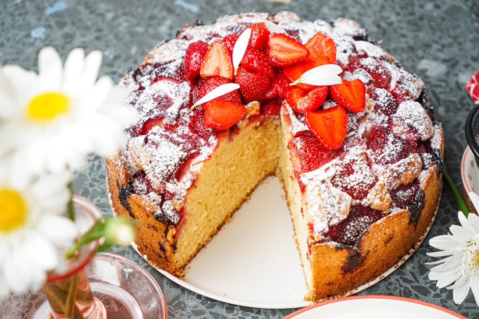 Einfacher Erdbeerkuchen