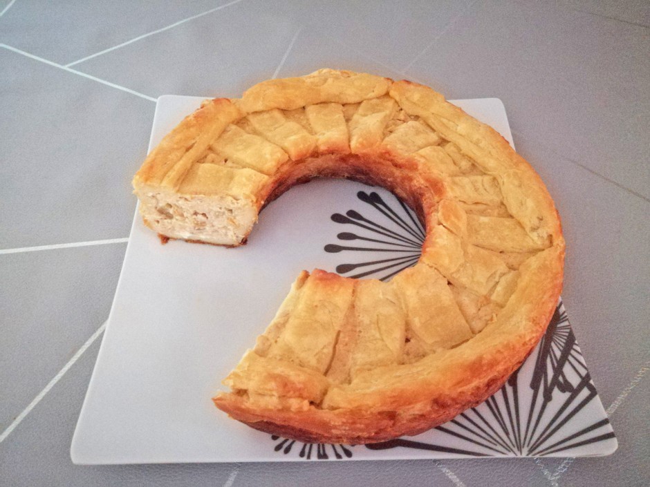 Apfelkuchen mit Topfenteig aus dem Camping-Backofen