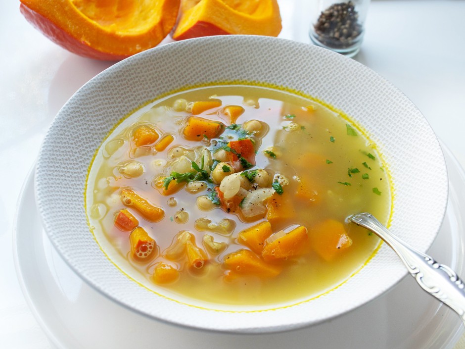 Eintopf mit Kürbis und Kichererbsen