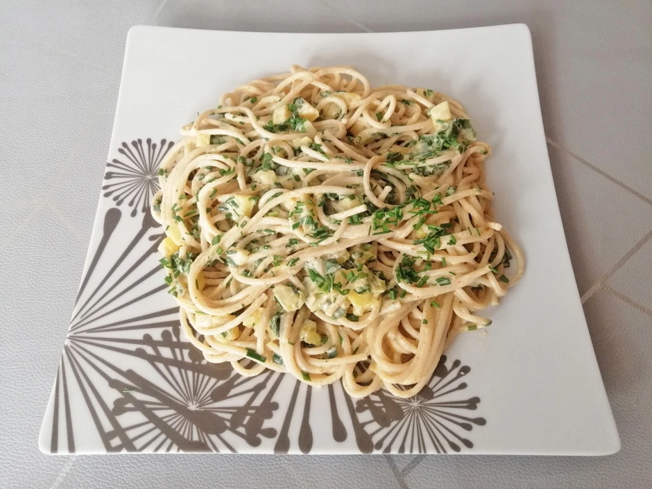 Spaghetti mit Kartoffelw&uuml;rfel