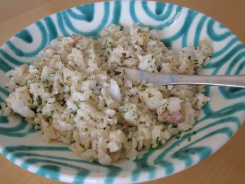 Naturreis mit Fisch