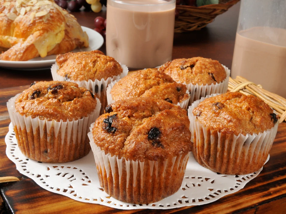Weizenkleie Muffins mit Rosinen